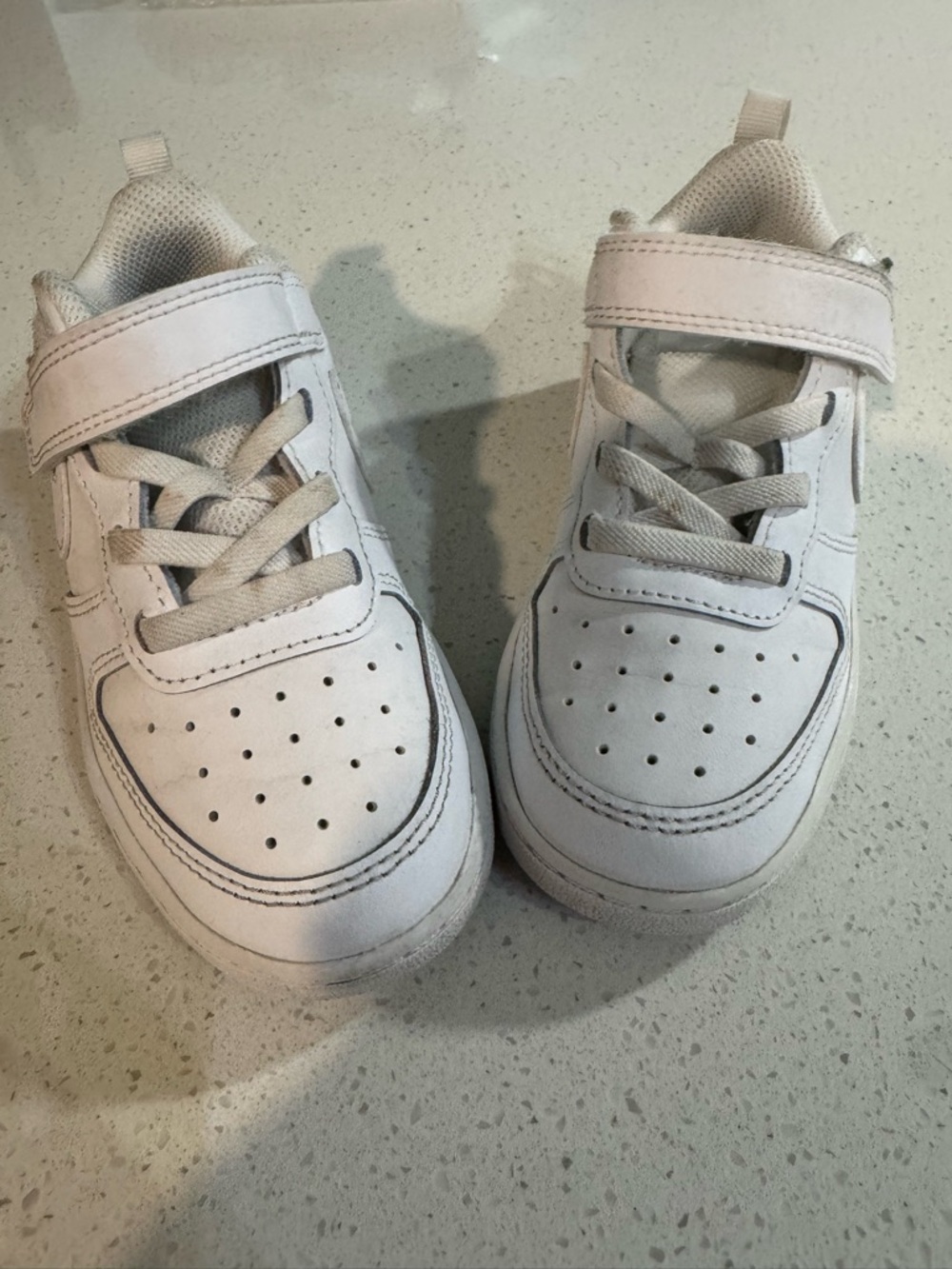 Kids White Athletic Sneakers with Hook-and-Loop Strap